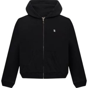 Black Hellstar Essentials Zip-Up Hoodie