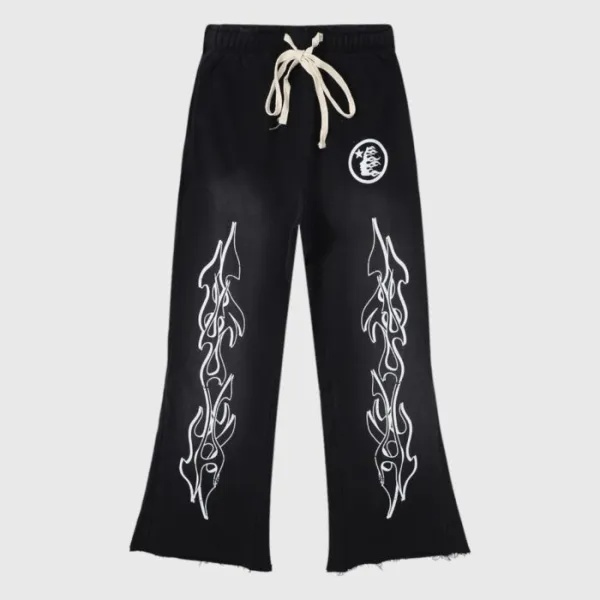 Hellstar Flame Flare Black Sweatpants