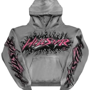 Hellstar Future Flame Hoodie In Grey