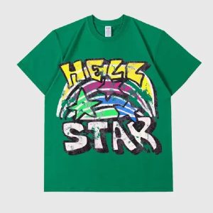 Hellstar Graphic Green T-shirt Logo