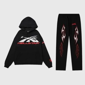 Hellstar Black And Red Sports Tracksuit