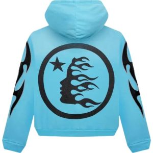 Hellstar Studios Hoodie With Zip Design In Blue
