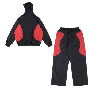Hellstar Black & Red Hooded Windbreaker Tracksuit