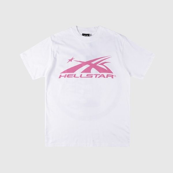 Hellstar Classic Sport Logo Gel T-Shirt in white and pink