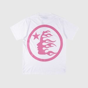 Hellstar Classic Sport Logo Gel T-Shirt in white and pink