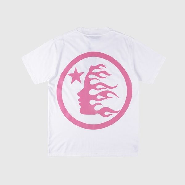 Hellstar Classic Sport Logo Gel T-Shirt in white and pink